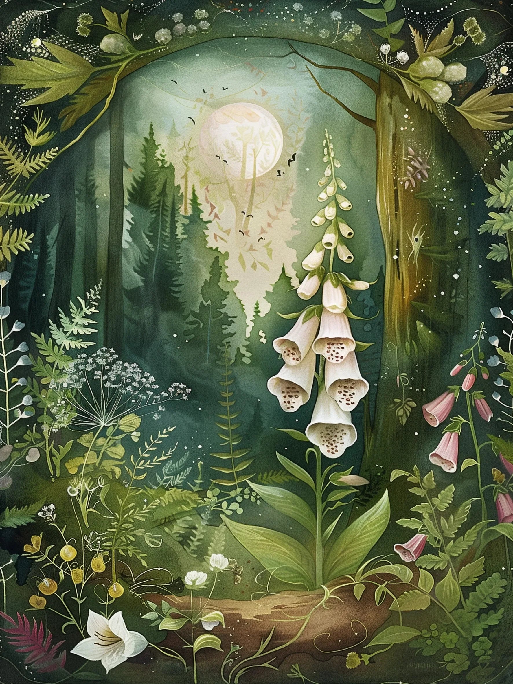Forest Flowers Art Print Unframed Canvas Wall Poster Home Decoration for Living Room Bedroom & Nice Gift Idea