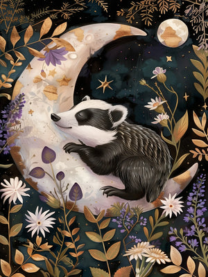 Moon Animals Unframed Canvas Art Poster Chic Wall Decor for Home Living Room Bedroom & Perfect Present