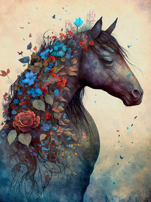 Horses & Unicorn Artwork Unframed Canvas Print Poster Modern Wall Decoration for Living Room Bedroom & Nice Gift
