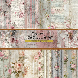 6"x6" Origami & Scrapbooking Paper Pack (36 Sheets): Floral/Geometric Prints for Journal, Card DIY & Crafts.