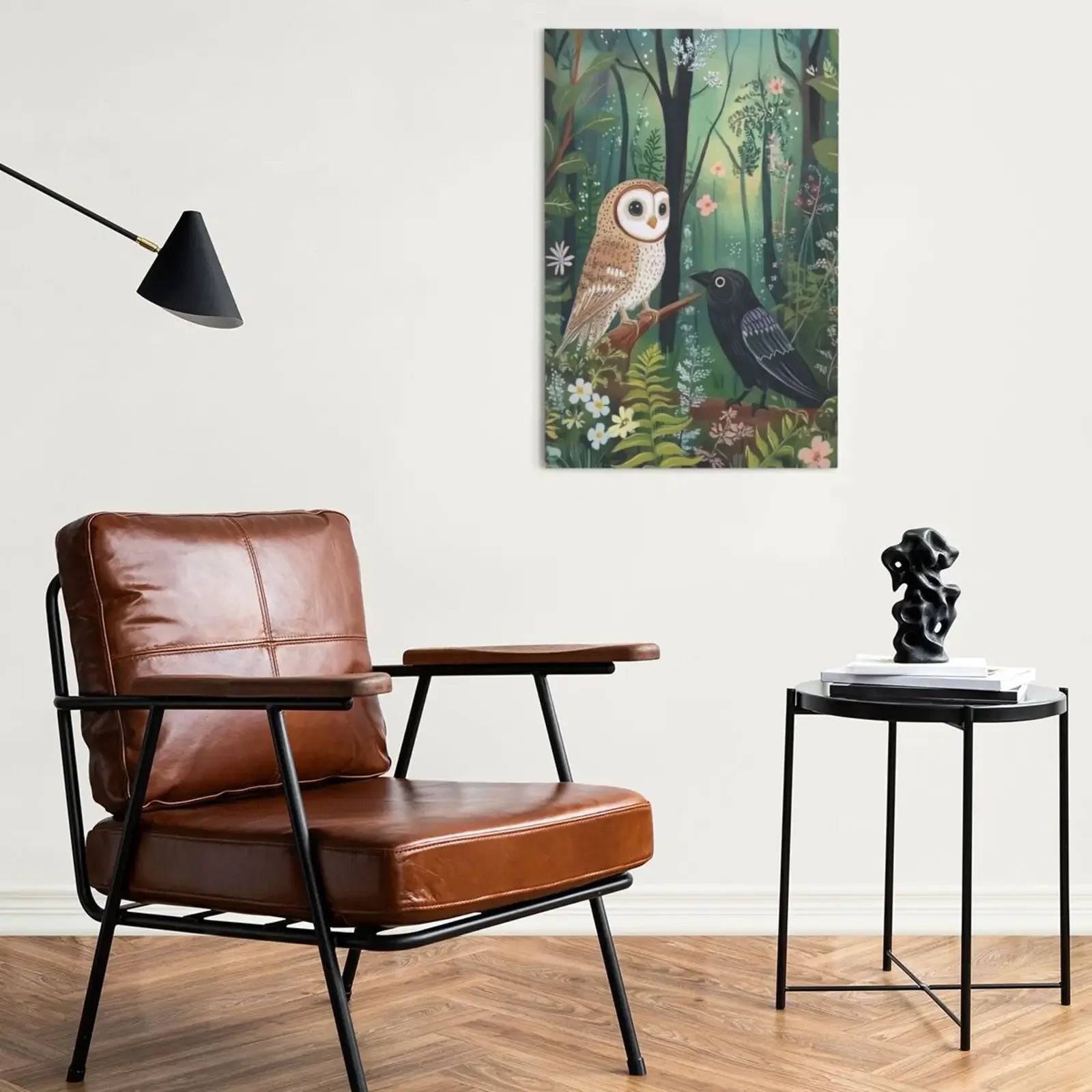 Friendly Forest View Unframed Canvas Wall Art Poster Modern Home Decor for Bedroom Living Room & Ideal Gift