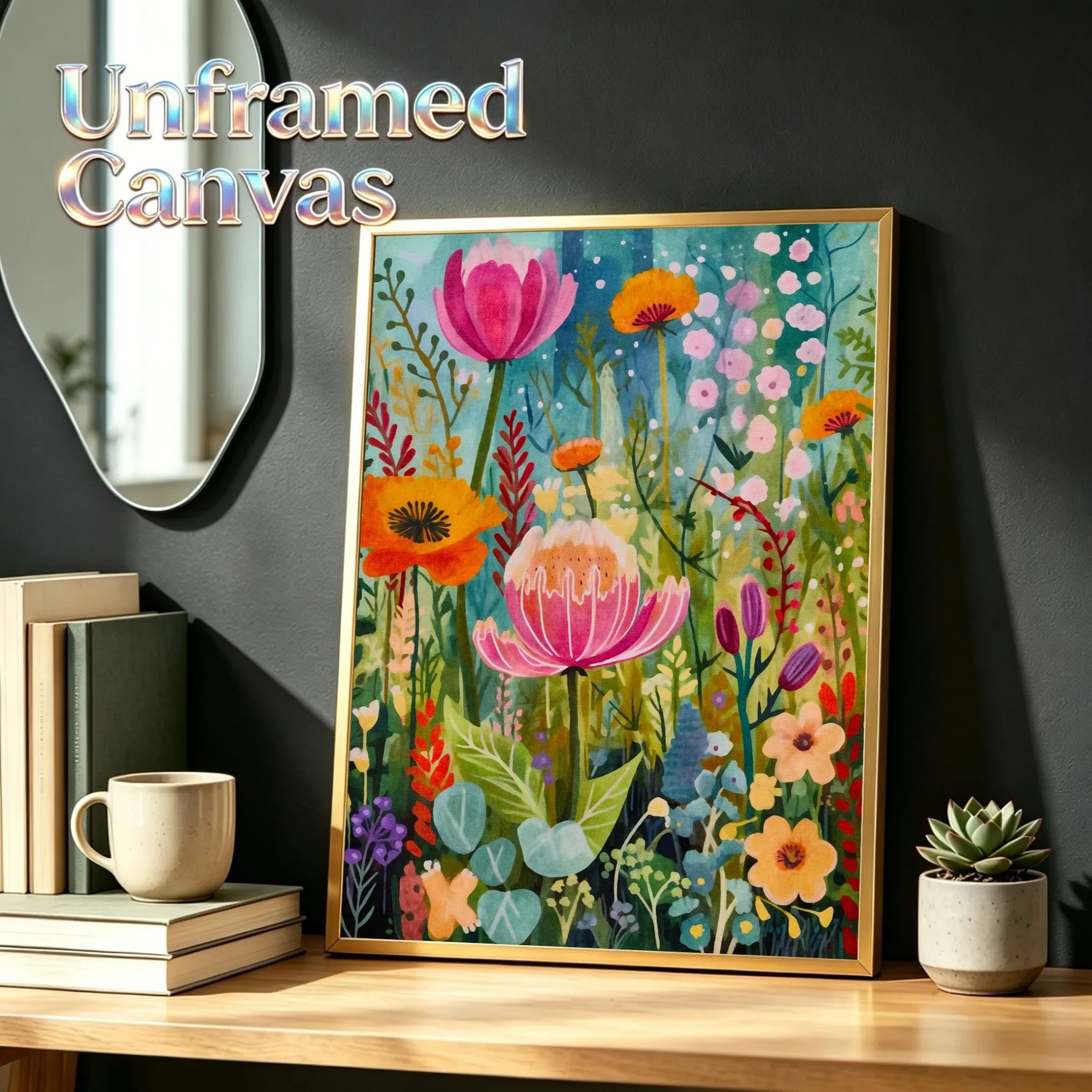 Unframed Canvas Whimsical Gardens Art Print Poster Fashion Wall Decor for Living Room Bedroom Home Decoration & Gift Choice