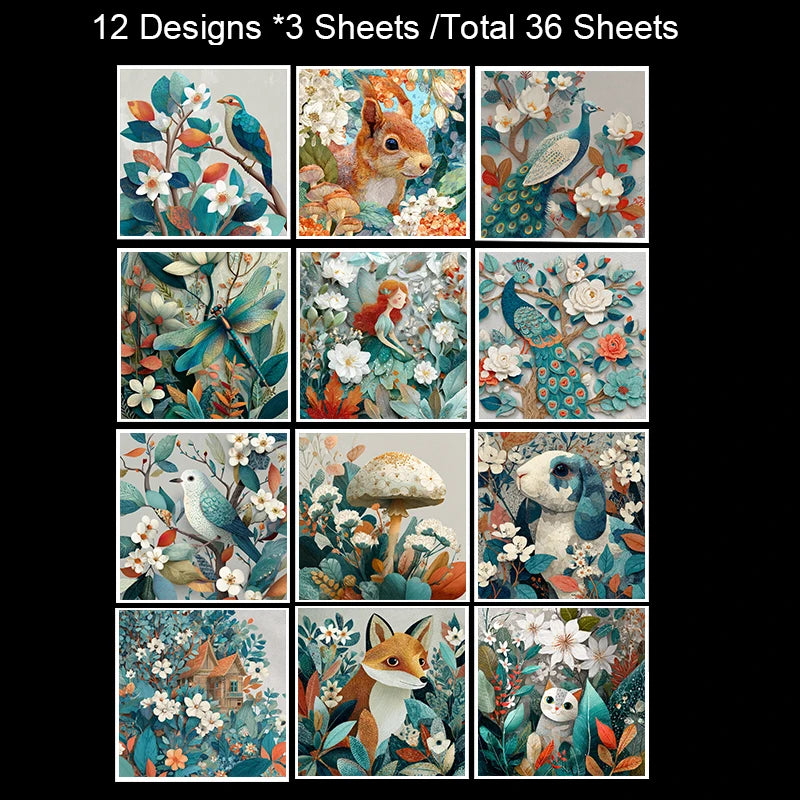 6"x6" Scrapbook Paper Set (36 Sheets): Craft Patterns for Scrapbooking, Origami, Planner & Card DIY .