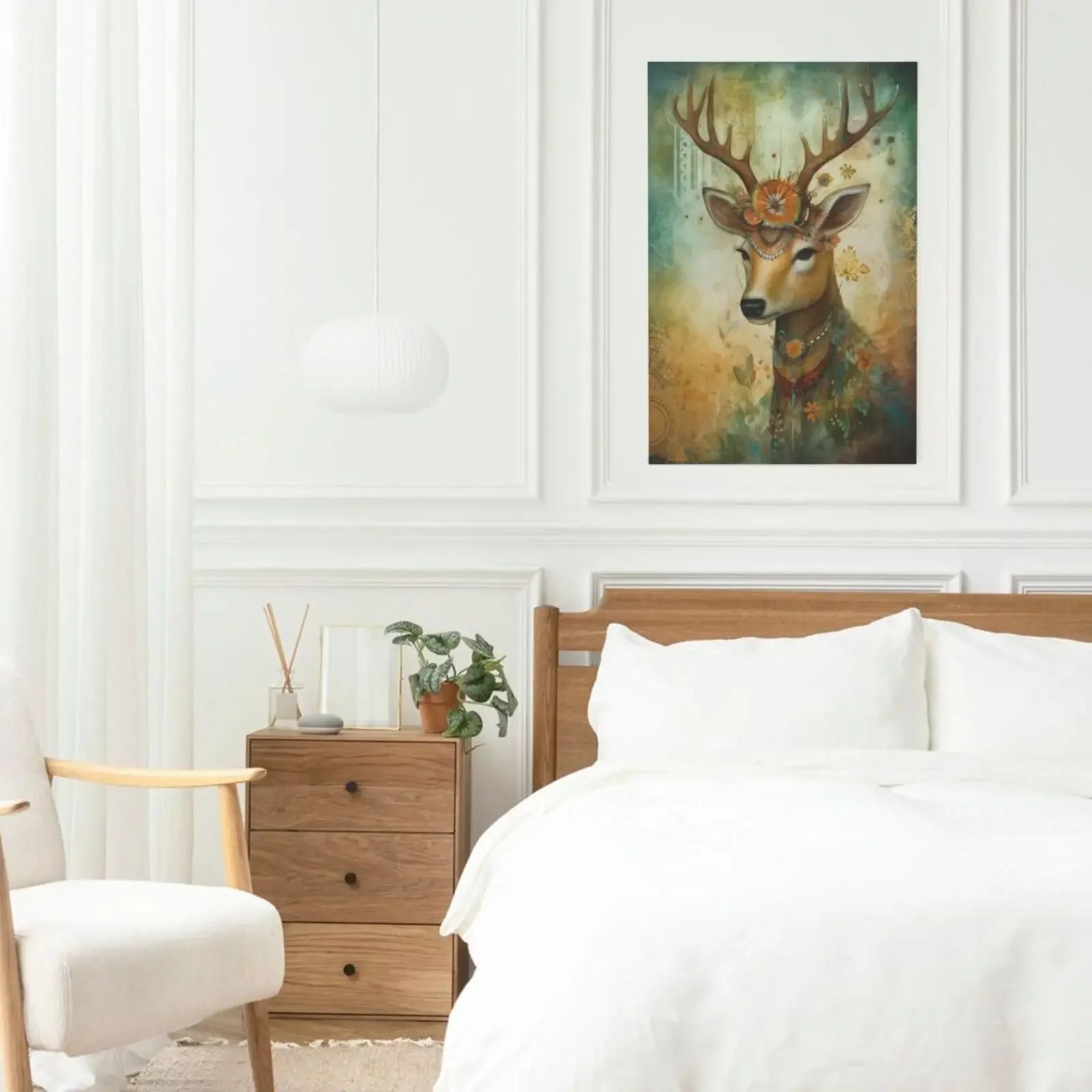 Unframed Canvas Home Decor Wall Art Bohemian Animals Print Poster For Living Room Bedroom Decoration