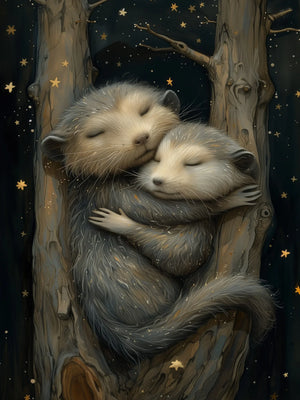 Unframed Canvas Wall Art Decor Cuddling Animals Print Poster For Living Room Bedroom Home Decoration