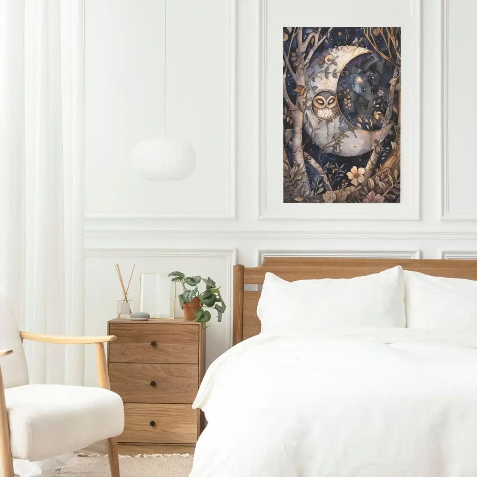 Moon Animals Unframed Canvas Art Poster Chic Wall Decor for Home Living Room Bedroom & Perfect Present
