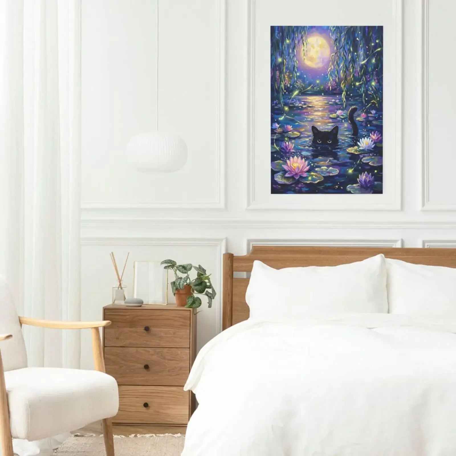 Serenity Feline Unframed Canvas Print Poster Art Wall Decoration for Living Room Bedroom & Special Present