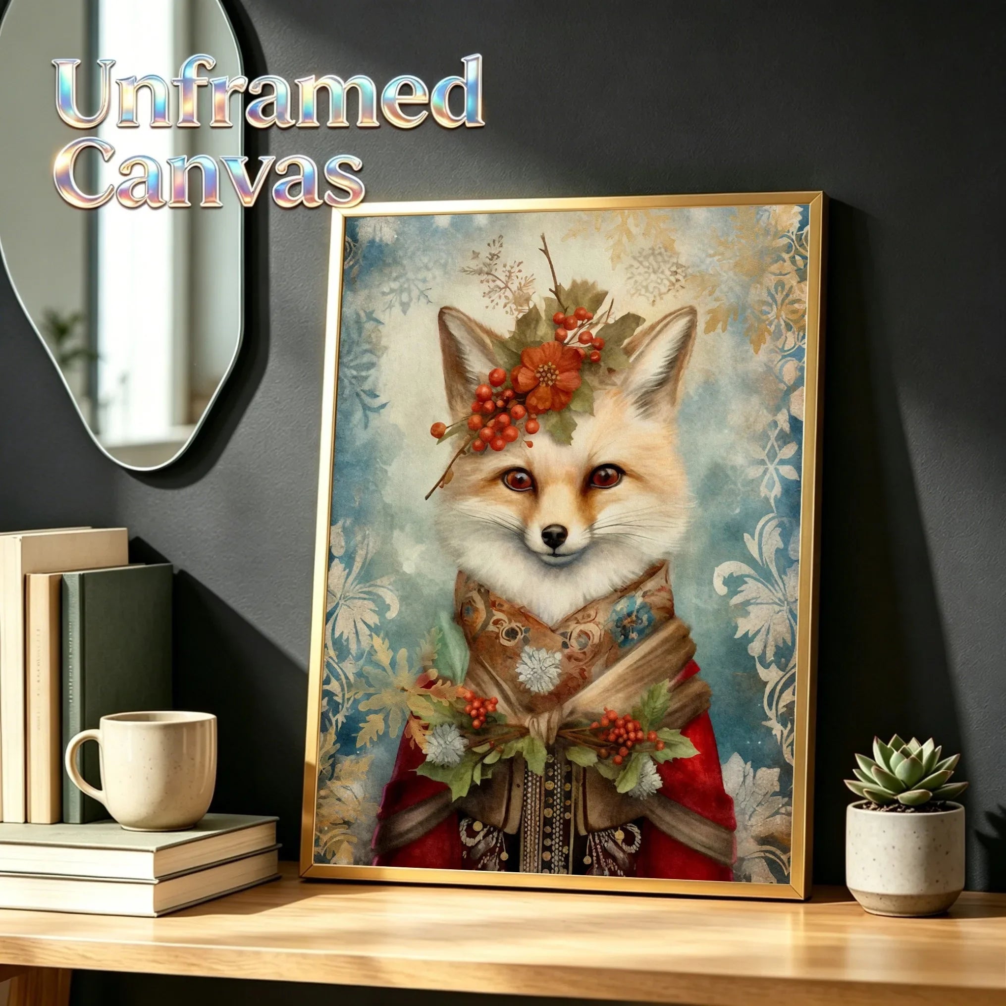 Wall Art Print Poster Unframed Canvas Christmas Animals For Home Bedroom Living Room Decor Gift Idea