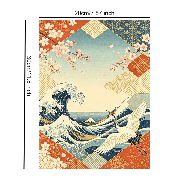 Japanese Retro Unframed Canvas Art Print Wall Poster Stylish Home Decor for Bedroom Living Room & Sweet Gift