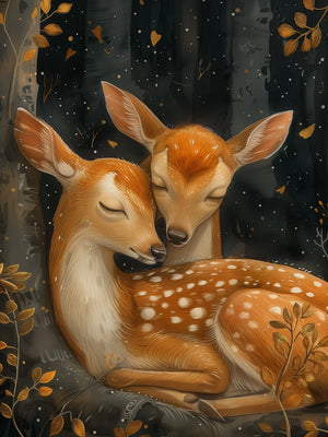 Unframed Canvas Wall Art Decor Cuddling Animals Print Poster For Living Room Bedroom Home Decoration