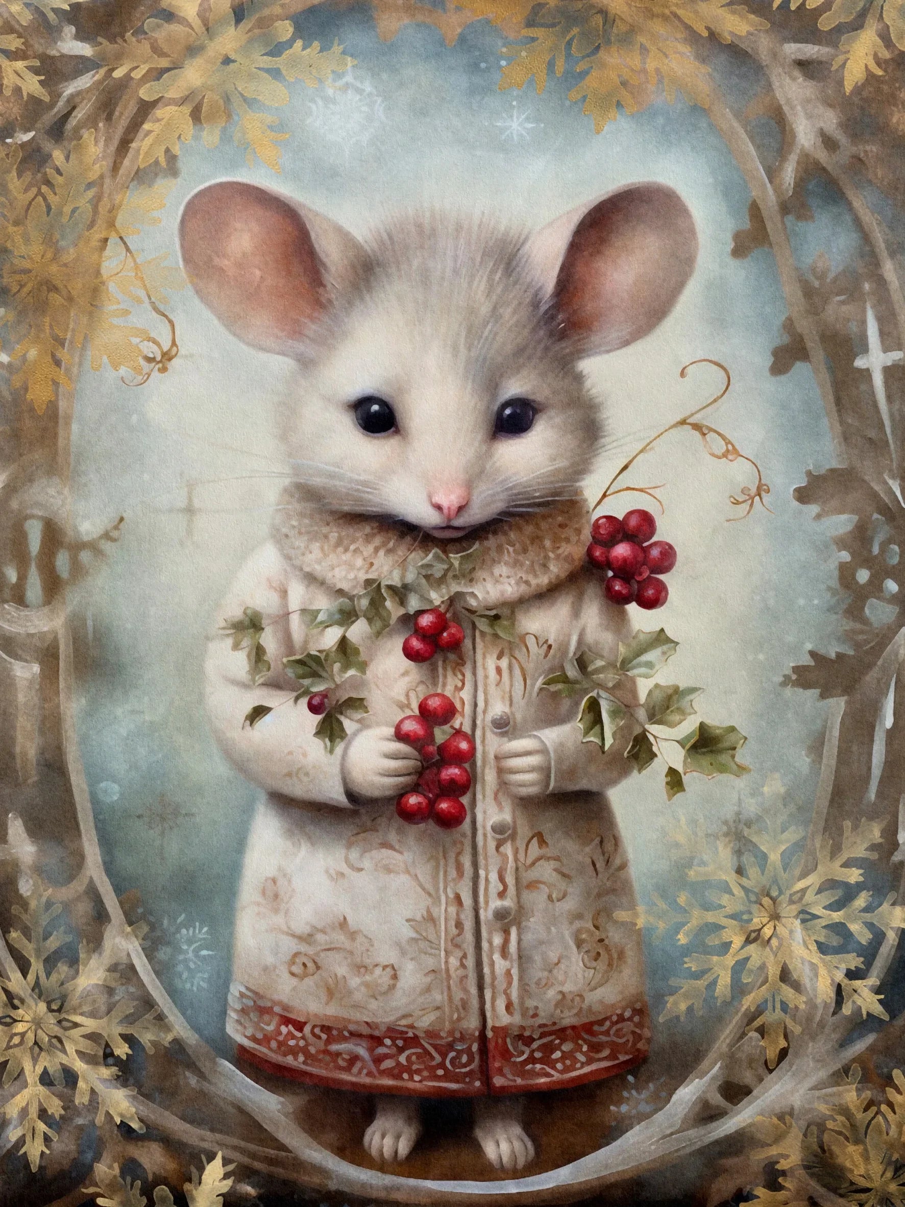 Wall Art Print Poster Unframed Canvas Christmas Animals For Home Bedroom Living Room Decor Gift Idea