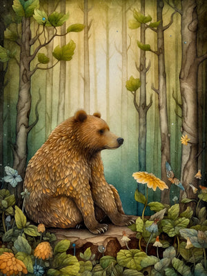 Unframed Canvas Print Wall Art Decor Retro Boho Forest Animal Poster For Living Room Bedroom Home Decoration
