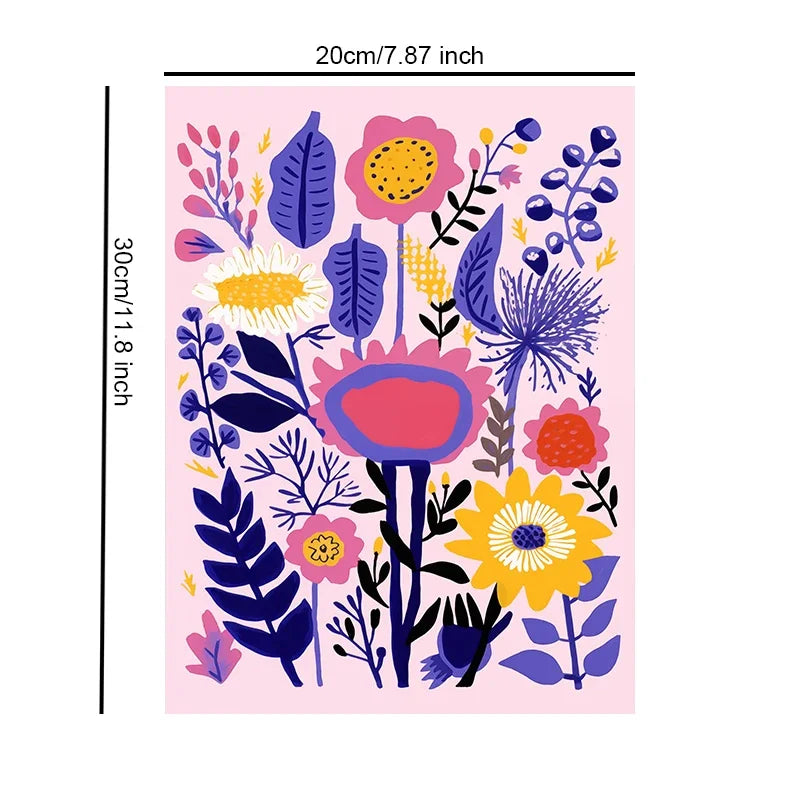 Unframed Canvas Garden Flower Print Art Poster Creative Wall Art for Home Living Room Bedroom Decor and Beautiful Gift Option