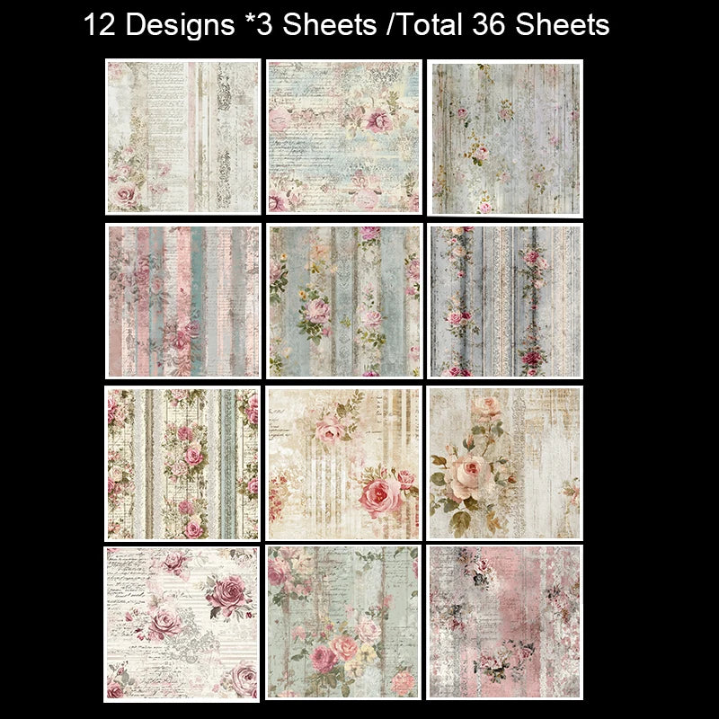 36 Sheets Scrapbooking Paper Pack (6"x6"): Retro Designs for Origami, Junk Journal, Card Making & DIY Decor β Craft Kit