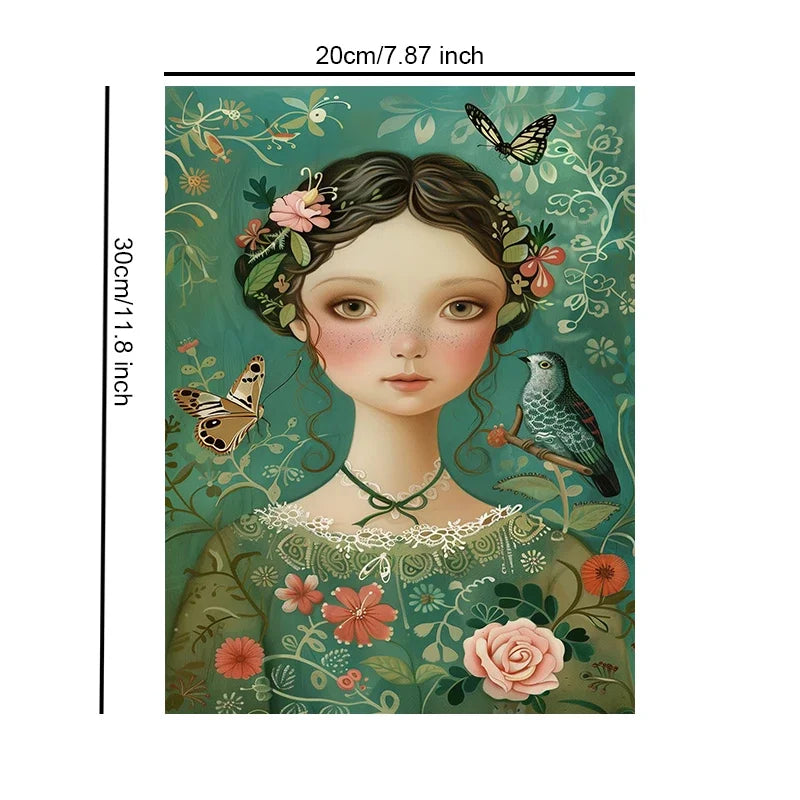 Floral Ladies Unframed Canvas Wall Art Poster Cozy Home Decoration for Living Room Bedroom & Ideal Gift Idea