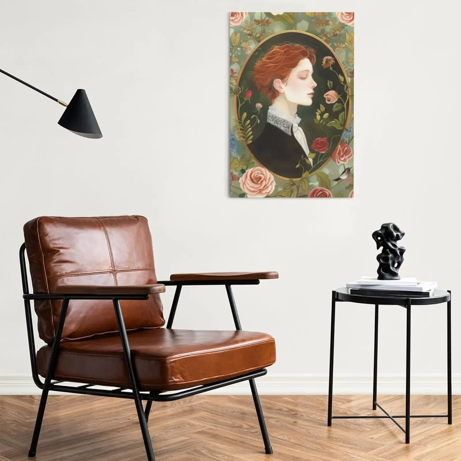 Unframed Canvas Wall Art Featuring Floral Gentlemen Print Poster For Home Living Room Bedroom Decor And Gift