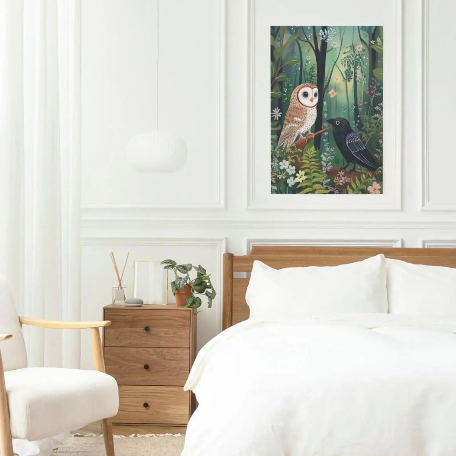 Friendly Forest View Unframed Canvas Wall Art Poster Modern Home Decor for Bedroom Living Room & Ideal Gift