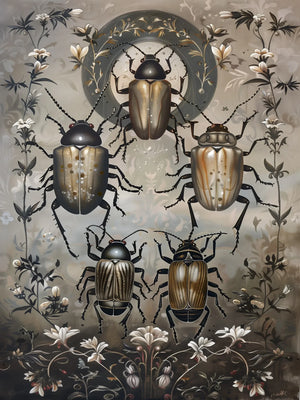 Gothic Beetle Wall Art Unframed Canvas Print Poster Fashion Home Decor for Bedroom Living Room & Special Present