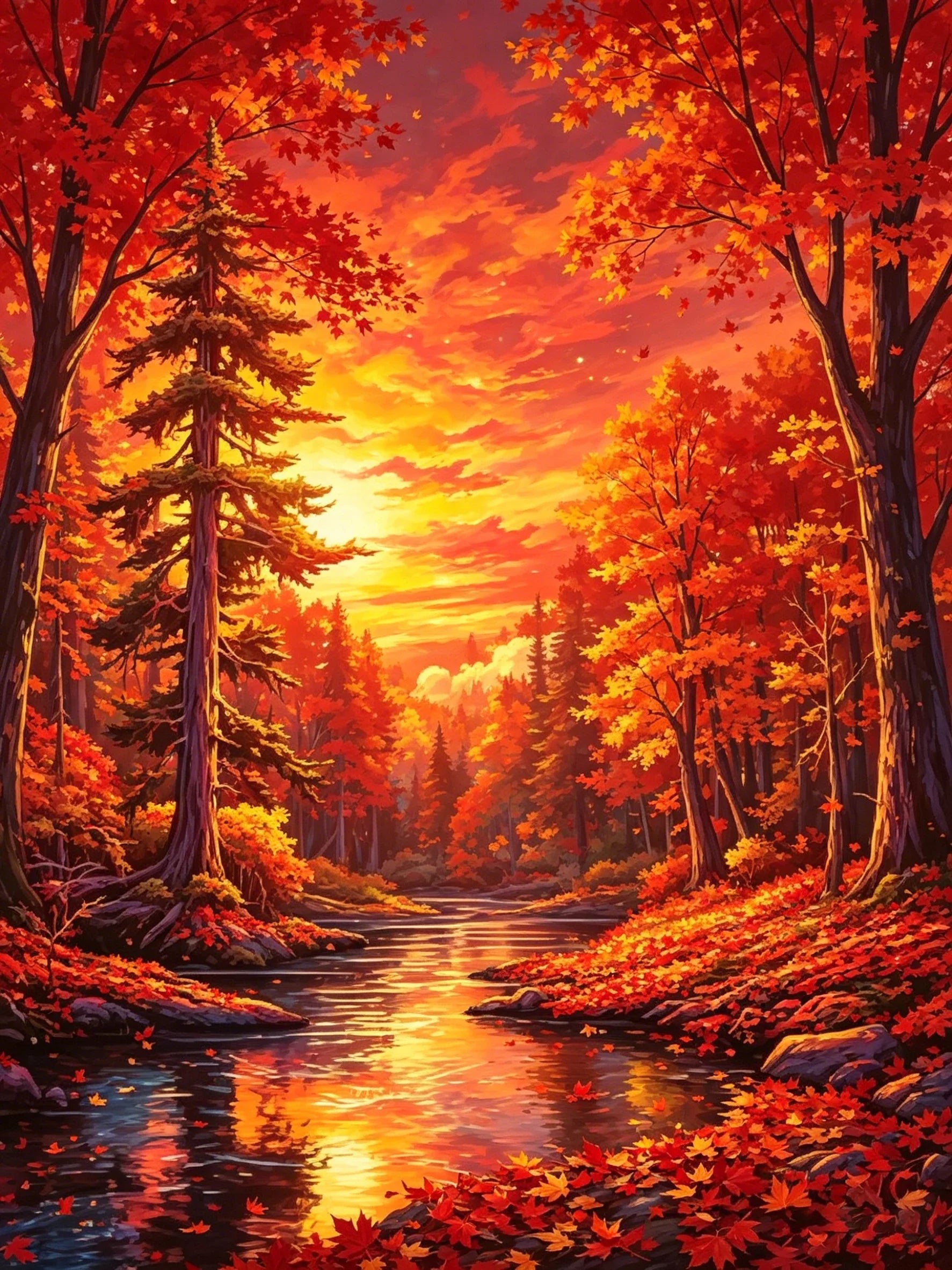 Aurora Landscape Art Poster Unframed Canvas Print Wall Decor For Living Room Bedroom Home Decoration
