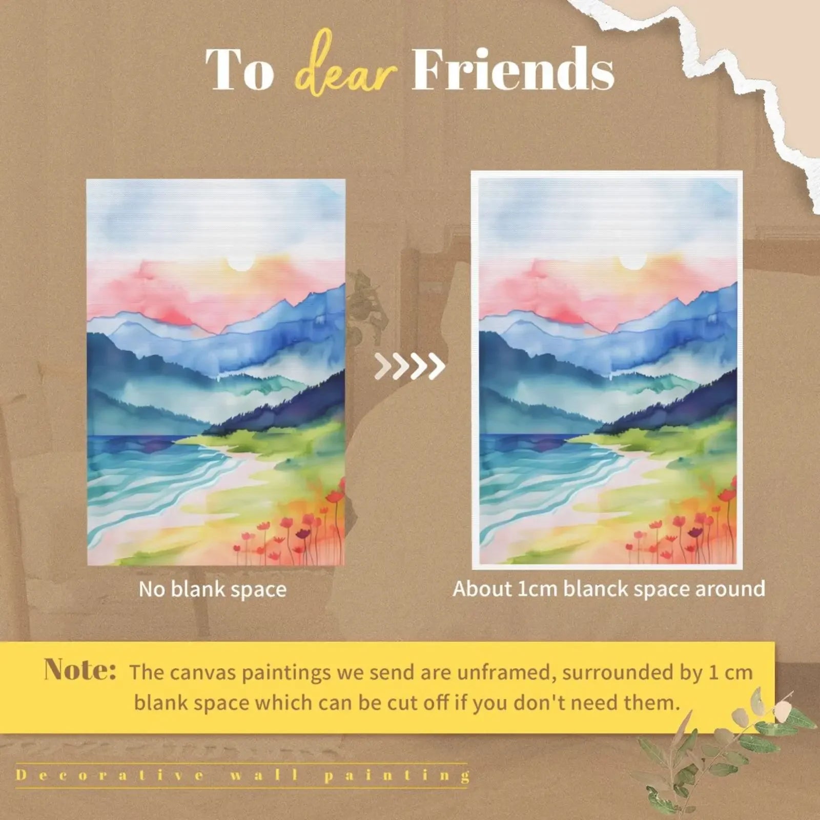 Wall Art Canvas Poster Print Unframed Abstract Watercolor Landscape For Home Living Room Bedroom Decor Gift Idea
