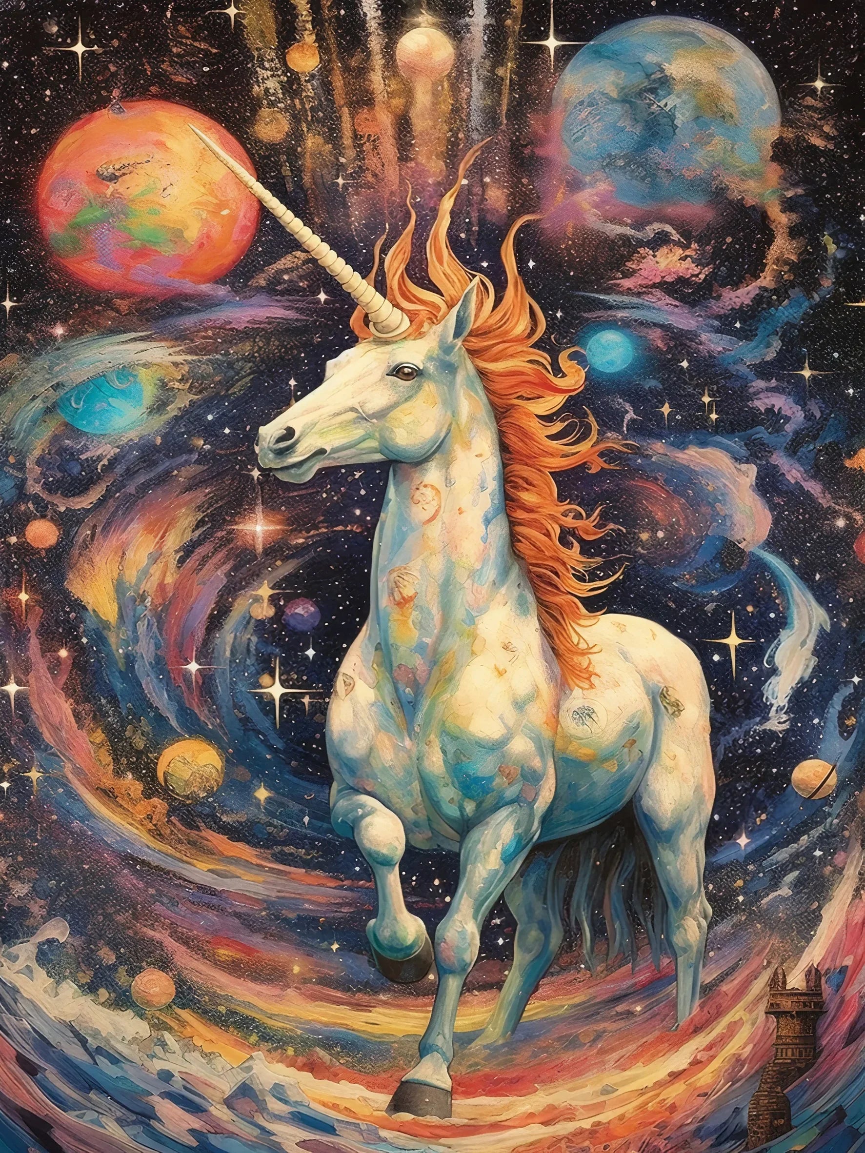 Unframed Canvas Wall Art Poster Print Fantasy Unicorns For Home Bedroom Living Room Decoration Gift Idea