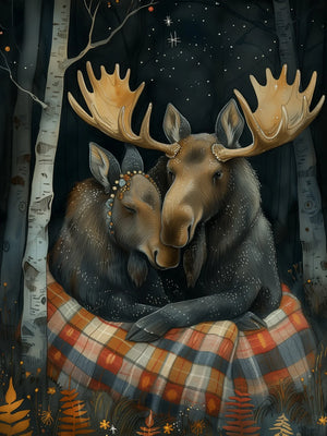 Unframed Canvas Wall Art Decor Cuddling Animals Print Poster For Living Room Bedroom Home Decoration