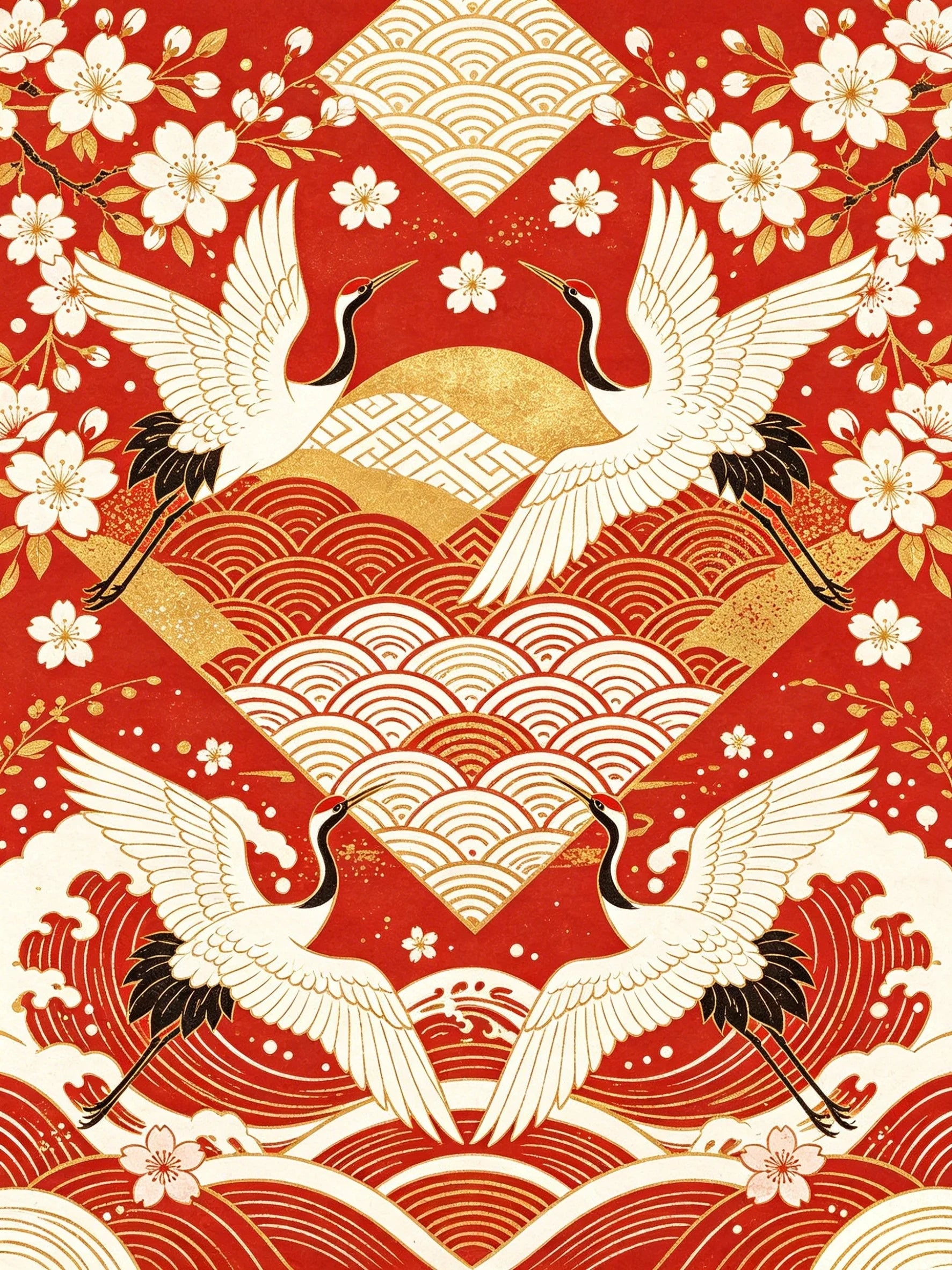 Japanese Retro Unframed Canvas Art Print Wall Poster Stylish Home Decor for Bedroom Living Room & Sweet Gift