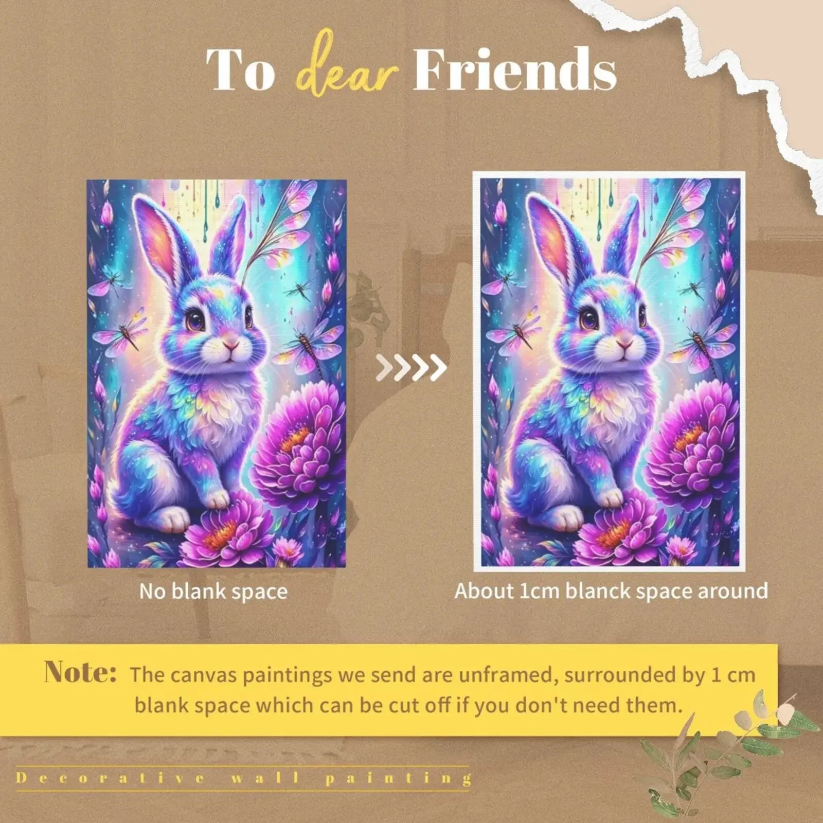 Living Room Bedroom Wall Decor Dreamy Animals Unframed Canvas Art Print Poster Home Decoration Gift