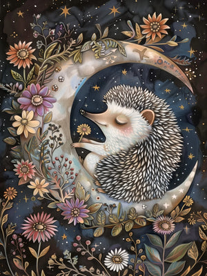 Moon Animals Unframed Canvas Art Poster Chic Wall Decor for Home Living Room Bedroom & Perfect Present