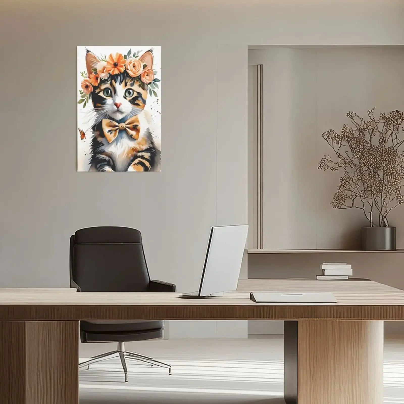 Calico Kitten Unframed Canvas Poster Wall Art Print For Home Living Room Bedroom Decor Nice Gift