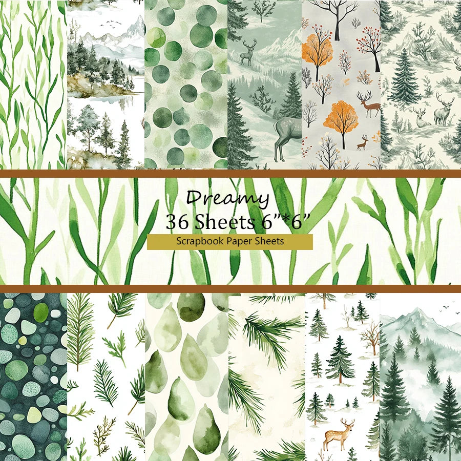 6"x6" Scrapbook Paper Set (36 Sheets): Craft Patterns for Scrapbooking, Origami, Planner & Card DIY .