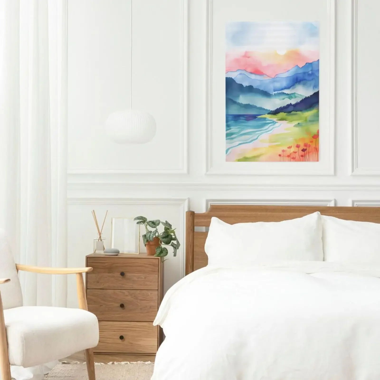 Wall Art Canvas Poster Print Unframed Abstract Watercolor Landscape For Home Living Room Bedroom Decor Gift Idea