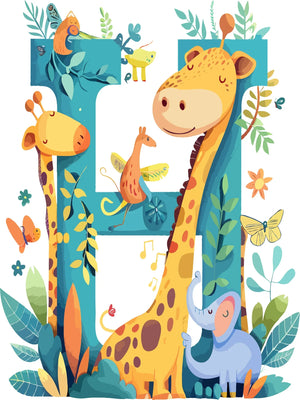 Wall Art Canvas Unframed Print Cute Animal Alphabet Poster For Home Living Room Bedroom Decoration Gifts