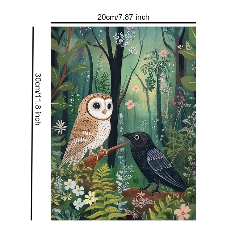 Friendly Forest View Unframed Canvas Wall Art Poster Modern Home Decor for Bedroom Living Room & Ideal Gift