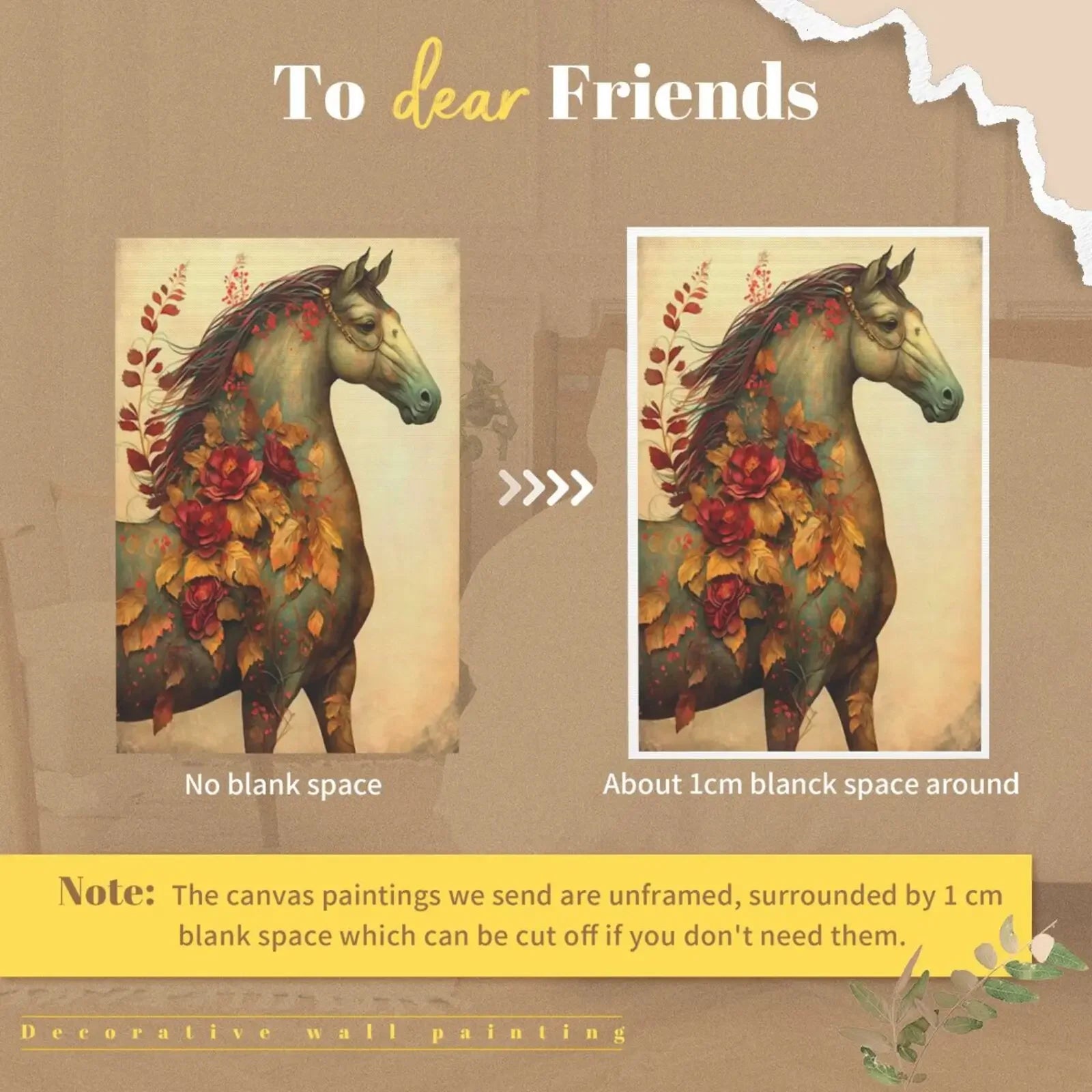 Horses & Unicorn Artwork Unframed Canvas Print Poster Modern Wall Decoration for Living Room Bedroom & Nice Gift
