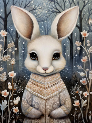 Retro Woodland Folk Unframed Canvas Print Wall Art Poster Home Decor for Living Room Bedroom Gifts