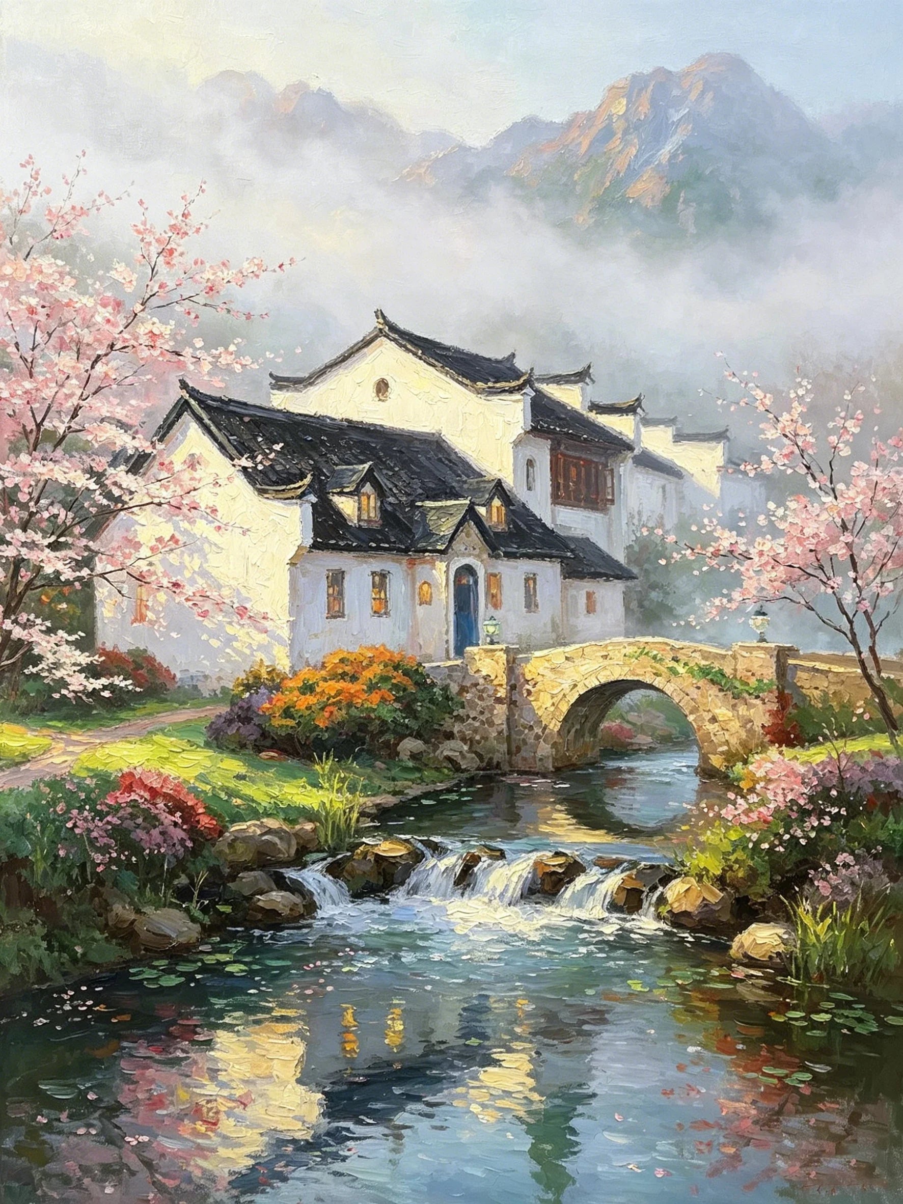 Classic Painting Landscape Art Unframed Canvas Wall Art Poster Home Decoration for Living Room Bedroom & Nice Present