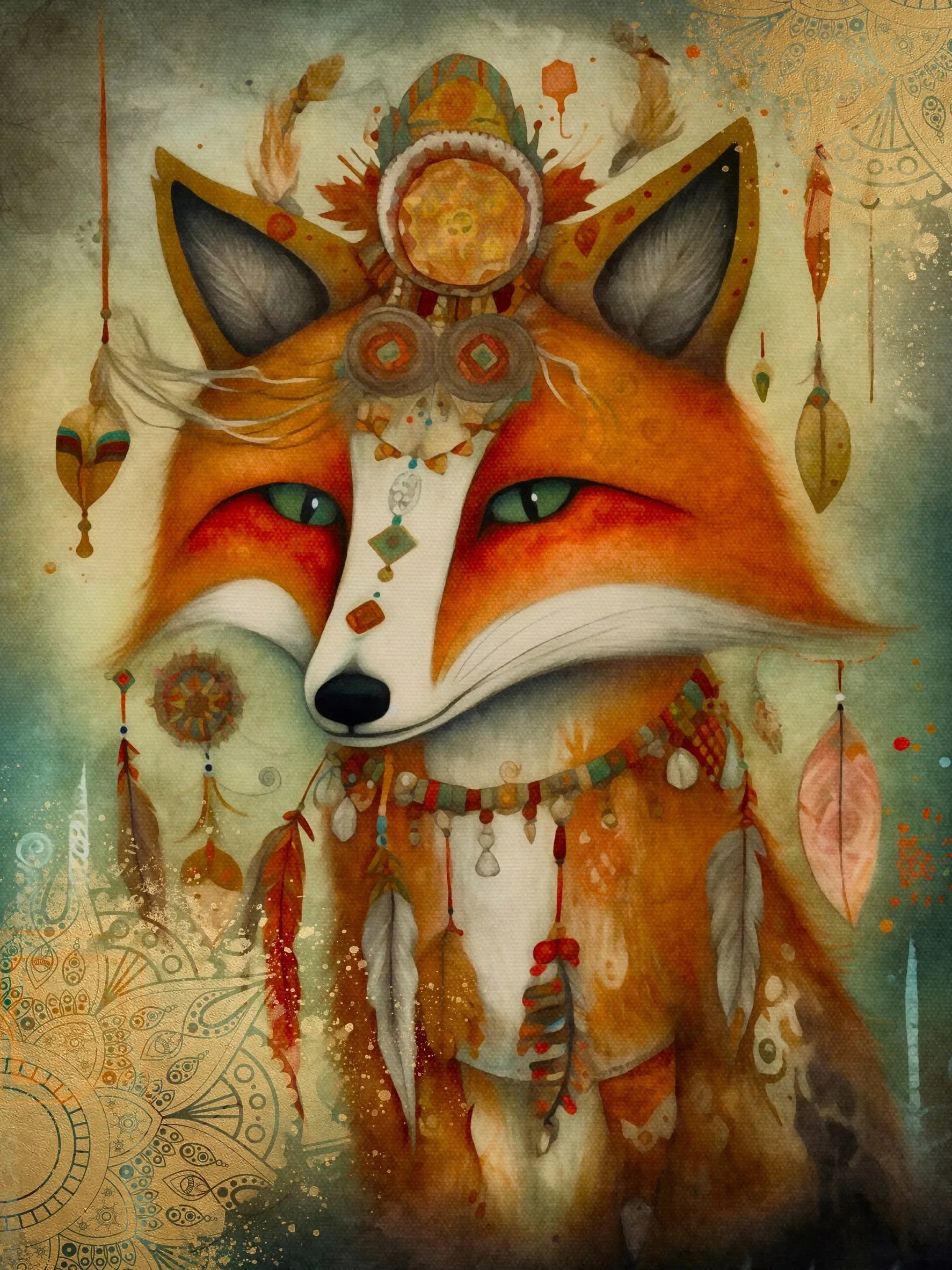 Unframed Canvas Home Decor Wall Art Bohemian Animals Print Poster For Living Room Bedroom Decoration