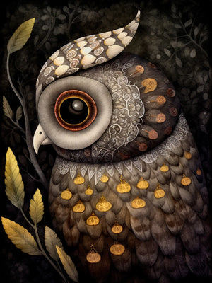 Dark Garden Birds Retro Style Unframed Canvas Print Wall Art Poster For Home Living Room Bedroom Decor Gifts