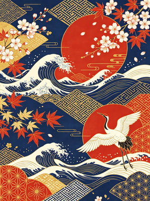 Japanese Retro Unframed Canvas Art Print Wall Poster Stylish Home Decor for Bedroom Living Room & Sweet Gift