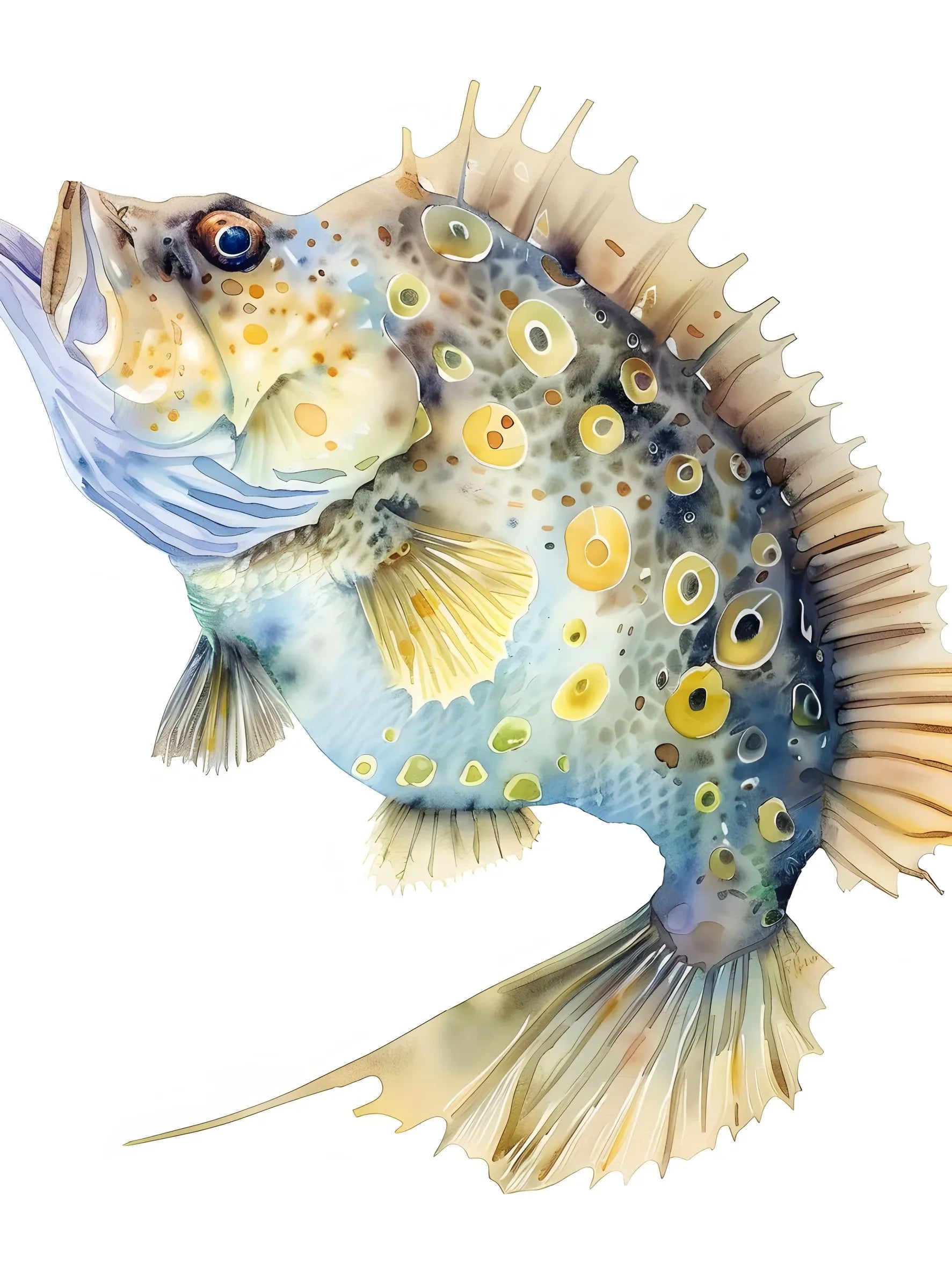 Watercolor Sea Animals Unframed Canvas Print Art Poster Modern Wall Decor for Living Room Bedroom Home Decoration & Ideal Gift