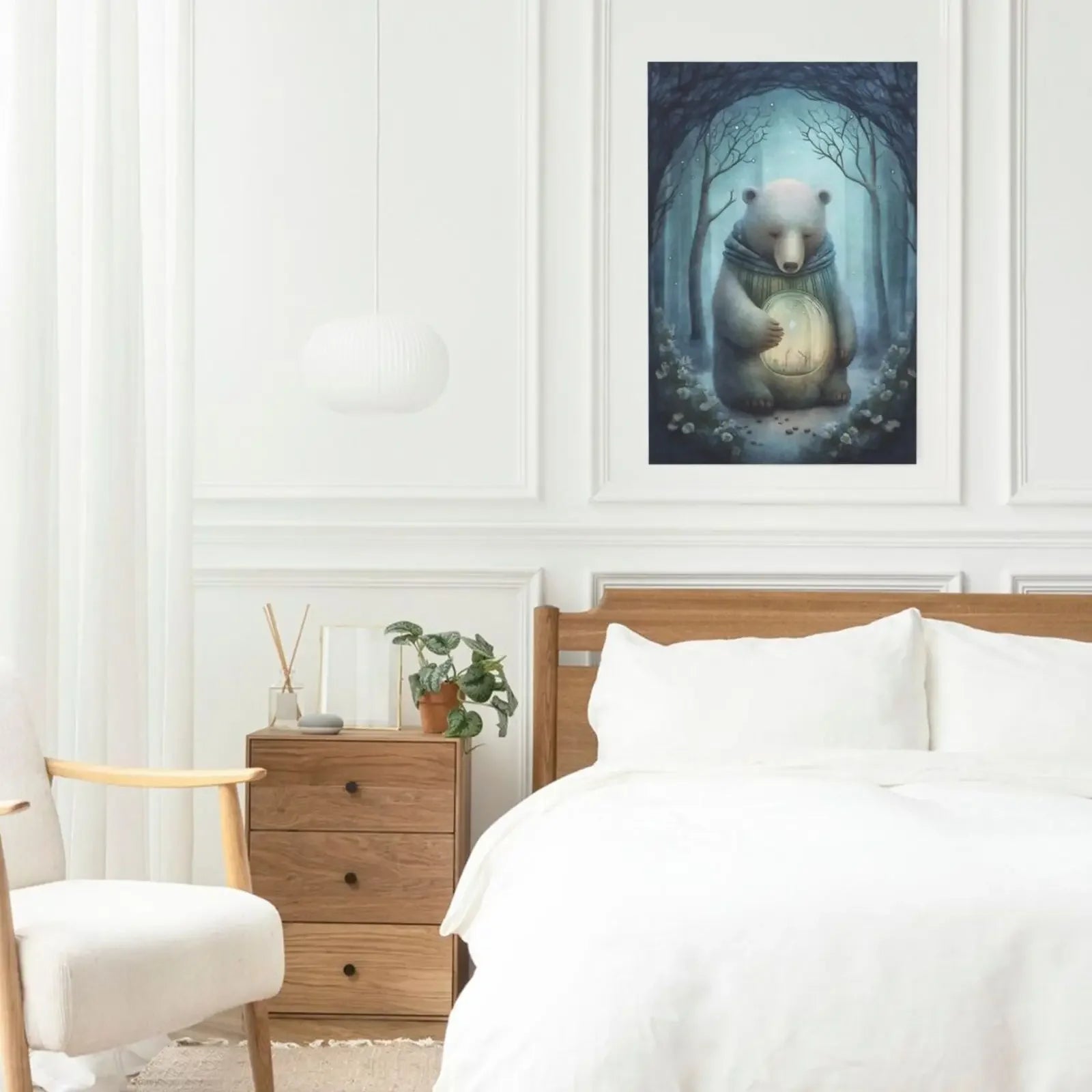 Mystical Forest Wall Art Unframed Canvas Print Poster Warm Home Decoration for Bedroom Living Room & Wonderful Present
