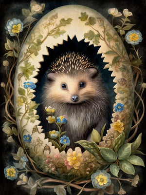 Home Decoration Wall Art Unframed Canvas Animals in Easter Eggs Print Poster For Living Room Bedroom Gift