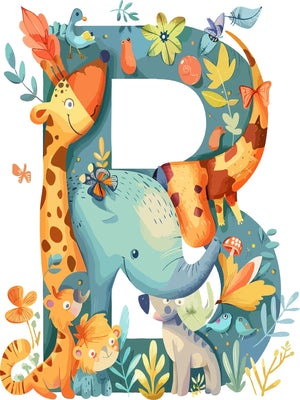 Wall Art Canvas Unframed Print Cute Animal Alphabet Poster For Home Living Room Bedroom Decoration Gifts