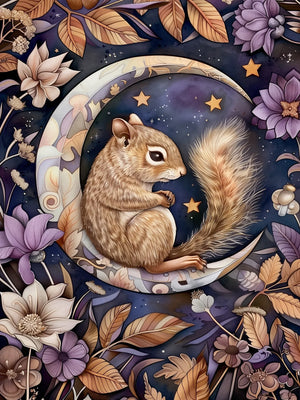 Moon Animals Unframed Canvas Art Poster Chic Wall Decor for Home Living Room Bedroom & Perfect Present