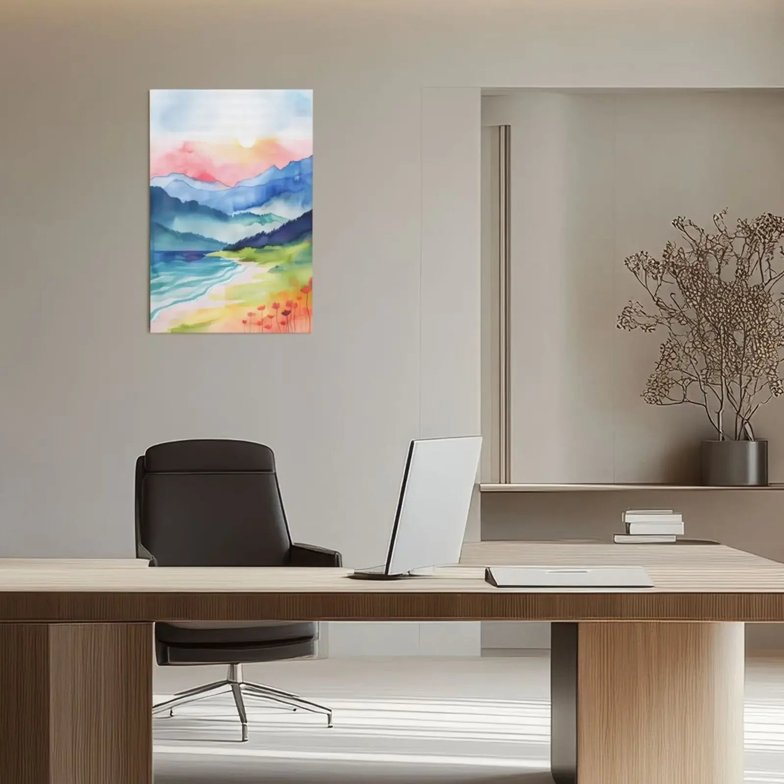 Wall Art Canvas Poster Print Unframed Abstract Watercolor Landscape For Home Living Room Bedroom Decor Gift Idea