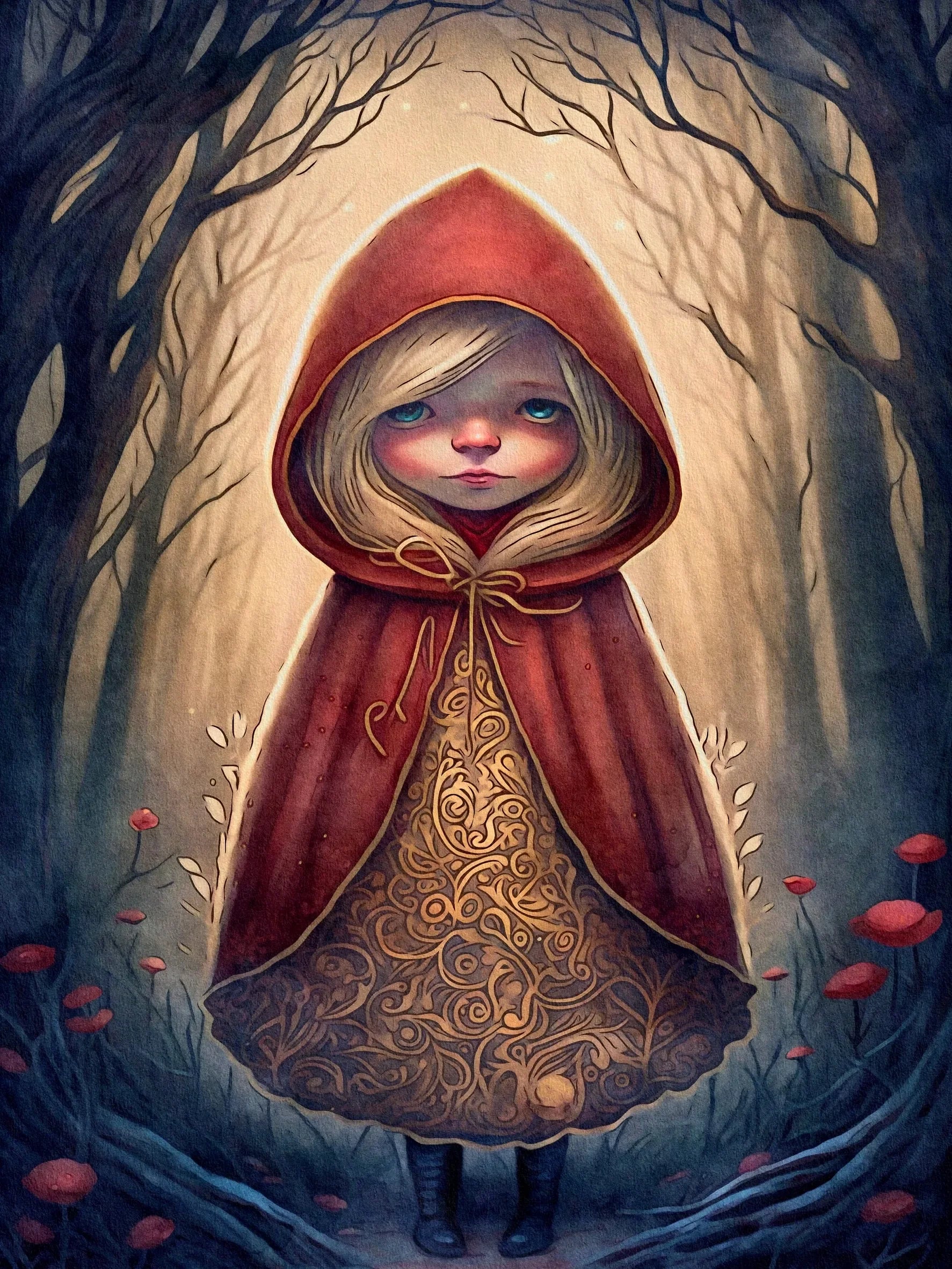 Mystical Forest Wall Art Unframed Canvas Print Poster Warm Home Decoration for Bedroom Living Room & Wonderful Present