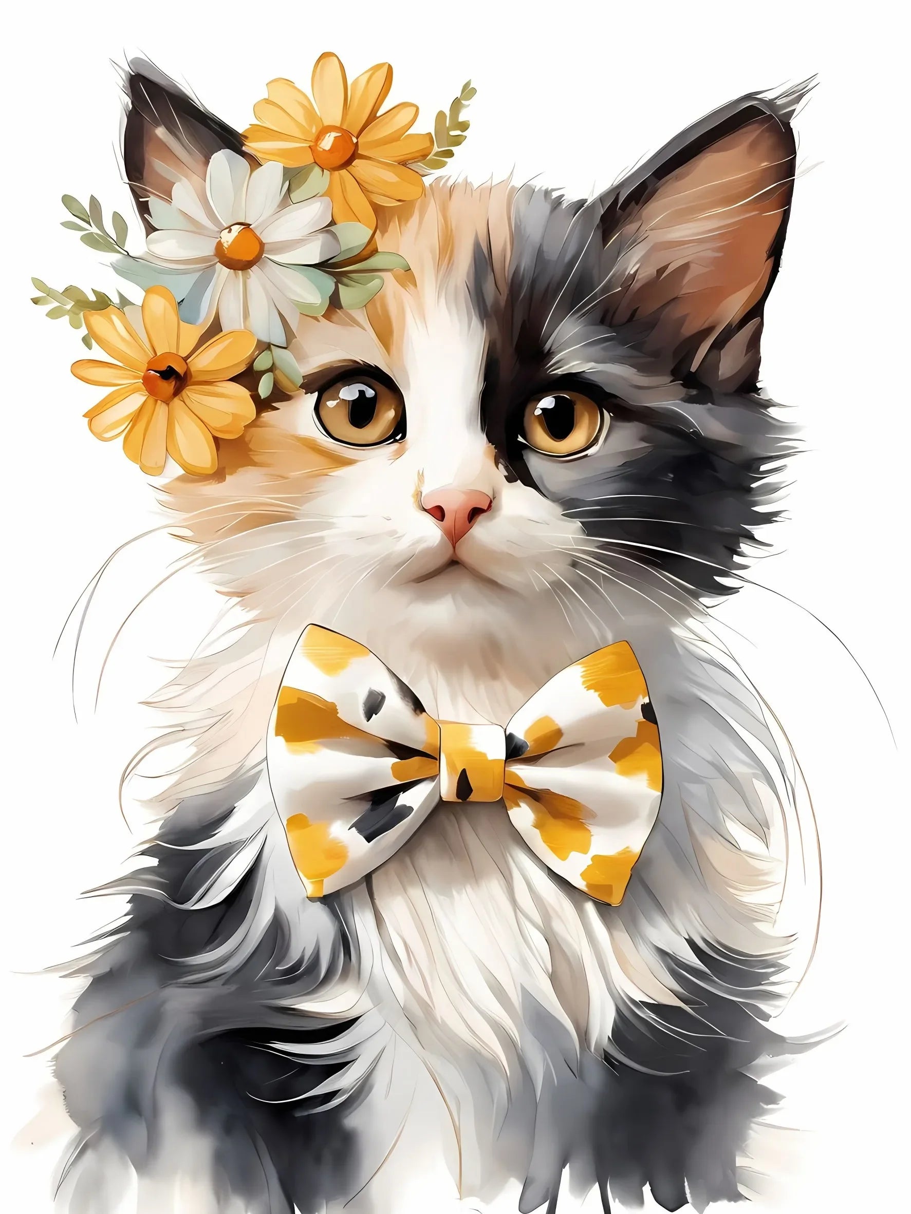 Calico Kitten Unframed Canvas Poster Wall Art Print For Home Living Room Bedroom Decor Nice Gift