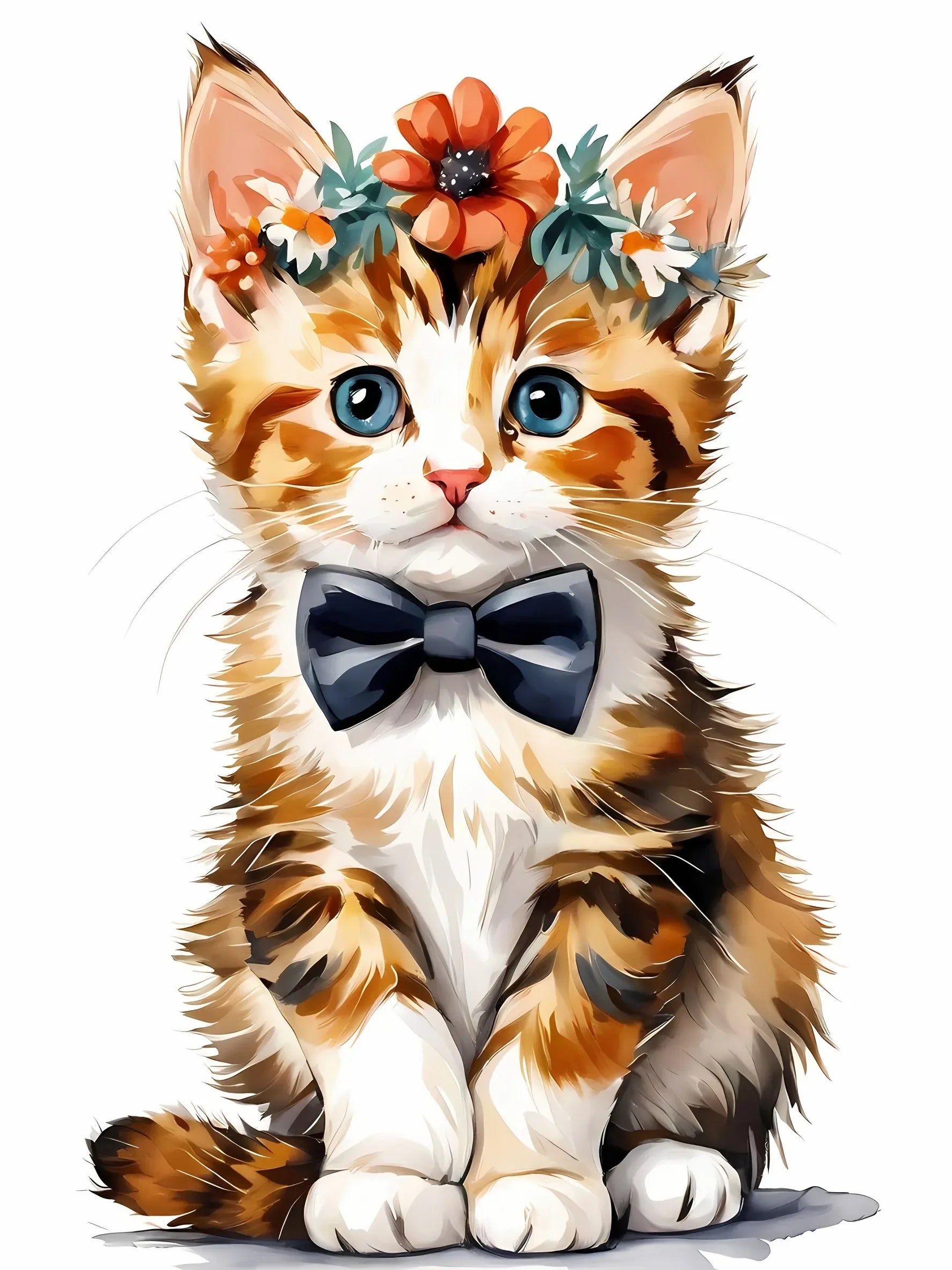 Calico Kitten Unframed Canvas Poster Wall Art Print For Home Living Room Bedroom Decor Nice Gift