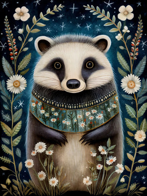 Retro Woodland Folk Unframed Canvas Print Wall Art Poster Home Decor for Living Room Bedroom Gifts